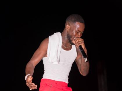 Grenada’s soca star V’ghn performing on the Tailgate stage on Thursday.