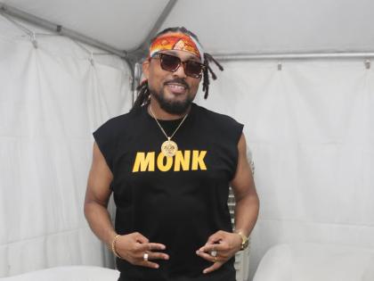Machel Montano poses backstage at Thursday’s I Love Soca at National Heroes Circle in Kingston. 