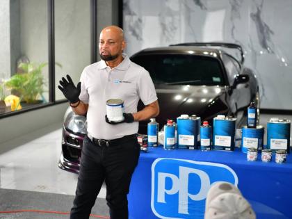 Talaat Mohammed, technical team lead, Ansa Coatings Limited, during his presentation at the Berger Paints Jamaica Automotive Seminar in Montego Bay, St James. 