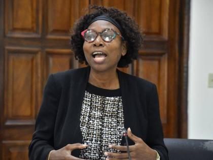 Medical Officer of Health for Westmoreland, Dr. Marcia Graham, addresses the monthly meeting of the Westmoreland Municipal Corporation in Savanna-la-Mar on April 9. 