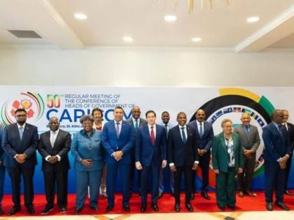 CARICOM leaders with US Secretary of State Marco Rubio at the 50th Conference of Heads of Government of CARICOM in February. 