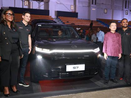 The future of driving has arrived. Marking the official debut of the GAC S7 in Jamaica, key industry leaders gather for a landmark unveiling. Pictured (L-R): Deborah Stewart - General Manager, Fidelity Motors; Alan Bayne - CEO, GEL Auto Division; His Excel