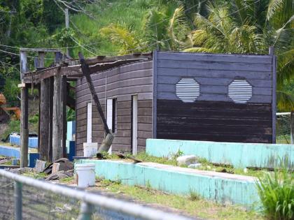 A balcony at Wespow Park in Tucker, St James remains in disrepair six months after Hurricane Melissa. 