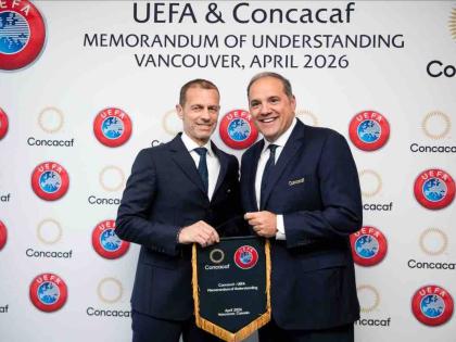 The historic agreement was inked by UEFA President Aleksander Čeferin (left)  and Concacaf President Victor Montagliani (right) on the sidelines of the 76th FIFA Congress in Vancouver.