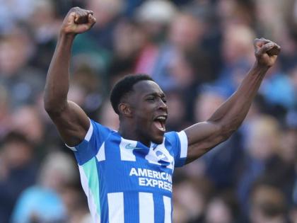 
Brighton’s Danny Welbeck celebrates after scoring during the English Premier League football match against Liverpool in Brighton, Saturday, March 21.