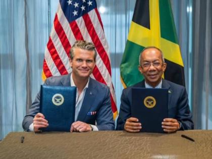 United States Secretary of War, Pete Hegseth (left), and Jamaica’s Deputy Prime Minister and Minister of National Security and Peace, Dr Horace Chang, at the second Americas Counter Cartel Coalition Forum in Panama on August 12.