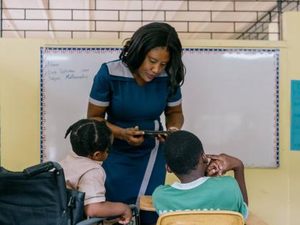 
Representational image of a teacher in a classroom.