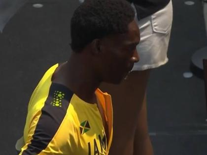 Jabari Matheson after winning a en's 400-metre heat at the World Athletics U20 Championships in Eugene, Oregon.