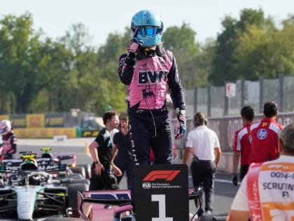 
Alpine driver Pierre Gasly of France celebrates his pole position after the qualifying session ahead of the Italian Formula One Grand Prix, in Monza, Italy, yesterday.