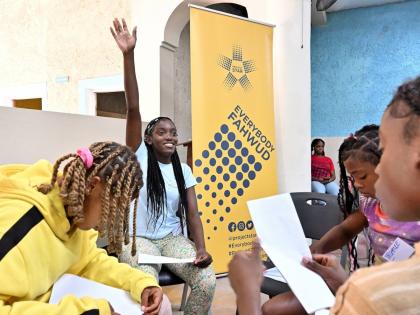 Regina Taylor, a youth leader from Savanna-la-Mar, Westmoreland, eagerly contributes during an interactive session at Project STAR’s inaugural Youth Summer Leadership Camp.