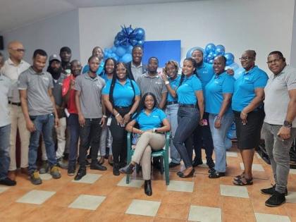 From right: Annica Anderson, chief human resource officer; Edward Taylor, technology solutions manager; Pastor Dane Fletcher; and Veronica Beecher-Brown, human resource manager, participate in H&L Agro’s prostate cancer awareness initiative.