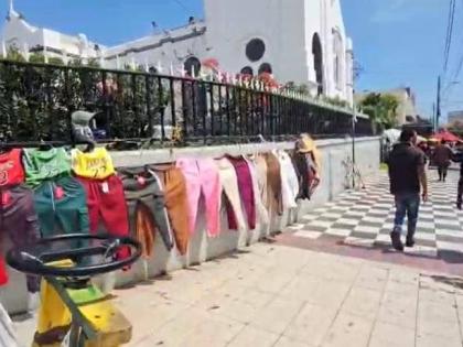 Vending outside the Kingston Parish Church in downtown Kingston.