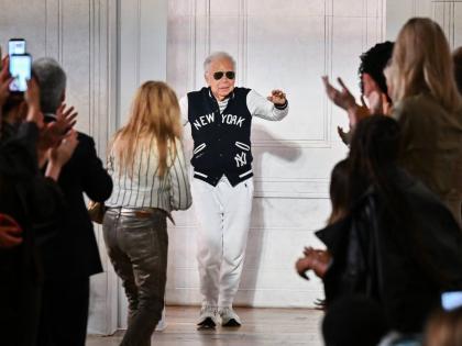 Designer Ralph Lauren takes a bow after the Ralph Lauren Spring/Summer 2027 presentation. 