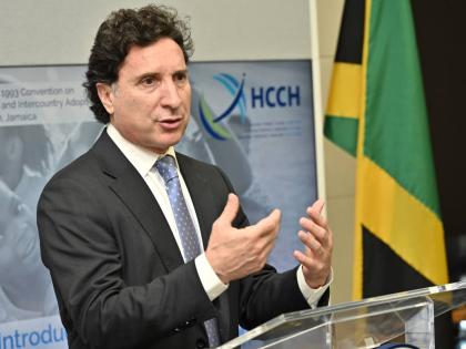 Ignacio Goicoechea, HCCH representative for Latin America and the Caribbean, addressing yesterday’s multistakeholder engagement session at the US Embassy.