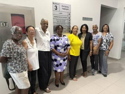 Pictured from left: Lilamae McPhee, Patricia Lue, Audrey McIntosh, Dr Gail Nelson, Dr Dorothy Graham, Dr Apollone Reid, Anthea Argil, and Yasmine Russell.