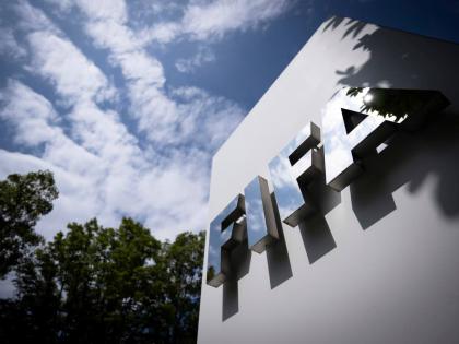 The FIFA logo is seen at the entrance of FIFA headquarters in Zurich, Switzerland, August 6, 2026.