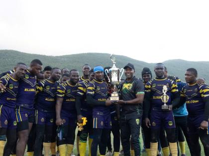 
The JDF Warriors celebrate winning the Jamaica National Club Championship.  