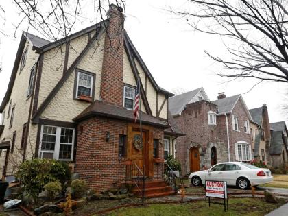 The boyhood home of US President Donald Trump seen in January 2017 in New York. 