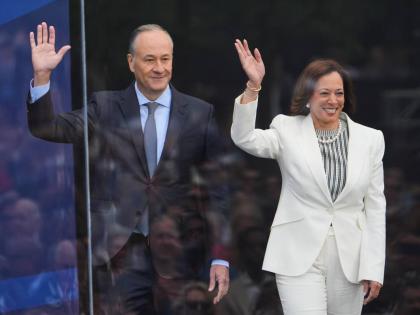Former US Vice President Kamala Harris and her husband Doug Emhoff.