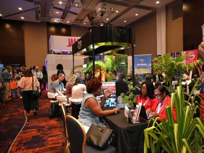 A section of the exhibition hall at the Jamaica Product Exchange at Moon Palace Jamaica on Tuesday.