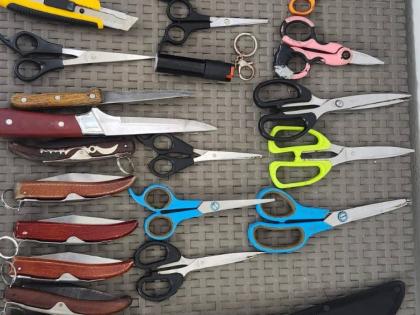 Some of the weapons seized by the police in the Half-Way Tree commercial hub in St Andrew since August 16.
