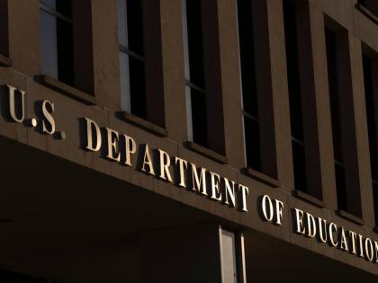 FILE - The headquarters of the U.S. Department of Education, March 12, 2025, in Washington. (AP Photo/Mark Schiefelbein, File)