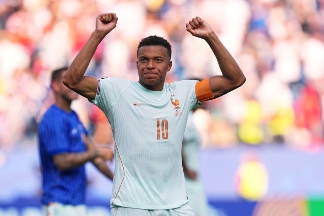 France’s Kylian Mbappé celebrates after France defeated Morocco during the World Cup quarterfinal football match in Foxborough, Massechusetts, near Boston on Thursday, July 9.