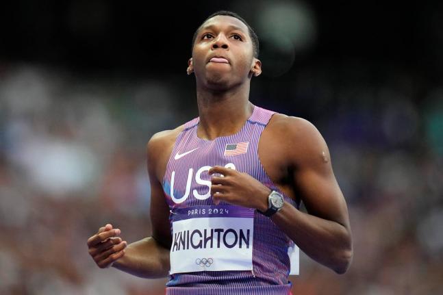 Erriyon Knighton of the United States.