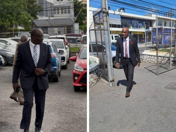 Former Education Minister Ruel Reid (left) and former Caribbean Maritime University President Professor Fritz Pinnock.