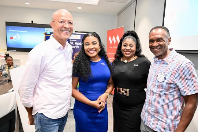 From left:  Donald Patterson, director of the Rotary Club of St Andrew North Education Foundation; Christine Benjamin, head of sales and client relations at VM Wealth Management; Latoya Williams, AVP Lending Solutions at VMBS; and Wayne Wray, tournament co