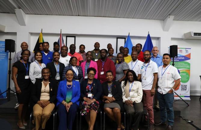 Health personnel who participated in the Smart Hospitals Training hosted by PAHO/WHO to strengthen the safety, sustainability and resilience of health facilities across the Caribbean.