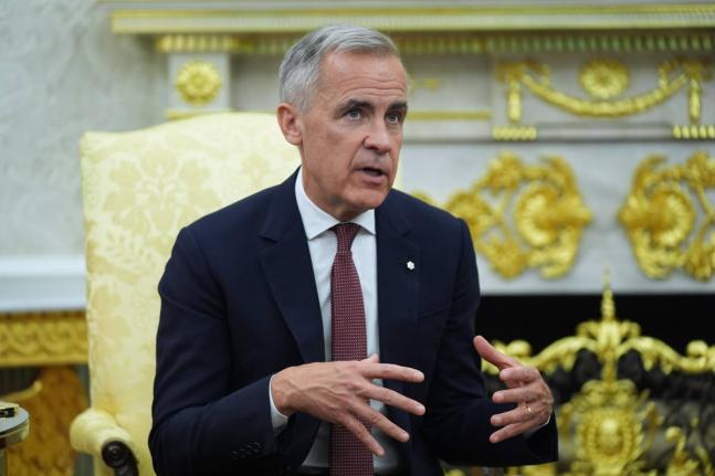 Canadian Prime Minister Mark Carney speaks during a meeting with President Donald Trump at the White House in October. 