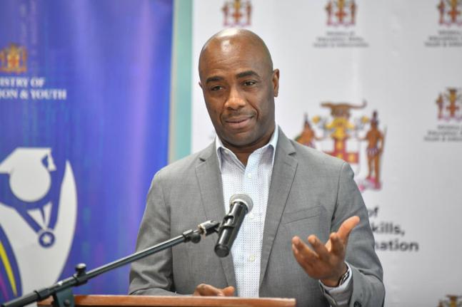 Dr Adrian Stokes, chairman of the Education Transformation Oversight Committee (ETOC), gives his update on the progress of the implementation of the recommendations from the Patterson Report at a press conference at the UWI Regional Headquarters in St Andr