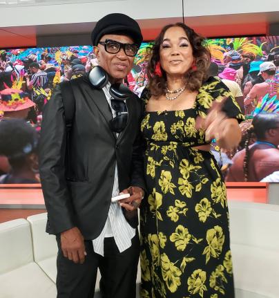 Victoria Harper (right) JTB’s district sales manager prepares for TV segment to promote Carnival 2026 at PIX 11 New York. She is joined by Jamaican makeup designer Grantley McIntyre who prepared her for the morning show. 