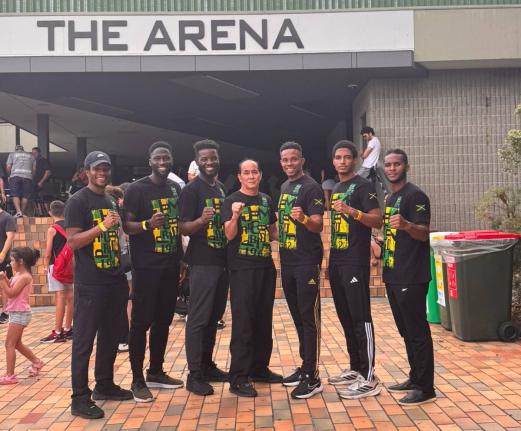 Jamaica’s team, which won seven gold, three silver and two bronze medals at the October 15-19 International Sports Kick-Boxing Association’s Amateur Member Association World Championships 2025 in Brisbane, Australia. From left: Nicholas Dusard, Akino L