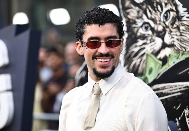 Benito Antonio Martinez Ocasio (aka Bad Bunny) attends the première of ‘Caught Stealing’ at Regal Union Square on August 26, 2025, in New York. 