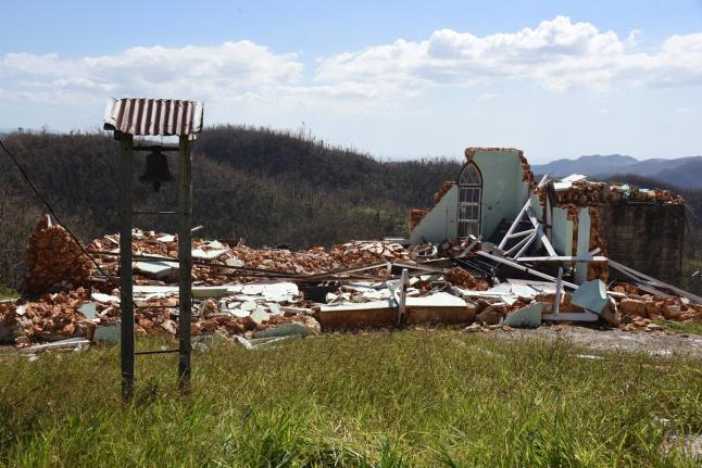Mulgrave Methodist Church in St Elizabeth stands in ruins after the passage of Hurricane Melissa.