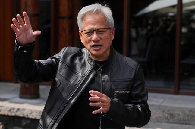 AP 
CEO of Nvidia Jensen Huang speaks during a press conference at the Mandarin Oriental Qianmen after attending the third China International Supply Chain Expo, in Beijing, Wednesday, July 16, 2025. 