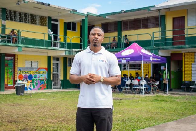Dr Franz Collins, founder and medical director of MobiCare Medical Centre, at an outreach initiative providing assistance to those affected by Hurricane Melissa at Petersfield High School in Westmoreland on November 22.