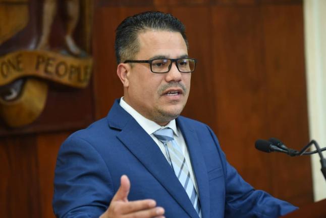 Minister without portfolio in the Ministry of Economic Growth and Job Creation, Matthew Samuda, speaking at a post-Cabinet press briefing at Jamaica House on February 26, 2025. 