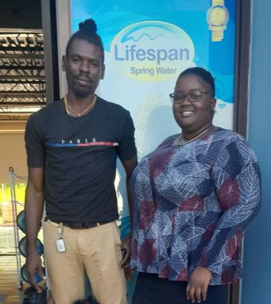 Lifespan Spring Water Sales Associate Kayla Scott and her colleague Nickolas Brown – a warehouse and inventory clerk.