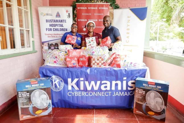 From left: Tamara Dunbar, president, Kiwanis Club of CyberConnect Jamaica, Anadeen Nembhard, VP and head of people, culture and talent management, Sygnus Capital, and Martin Nesbeth, co-founder and CFO, Carbyne Capital.
