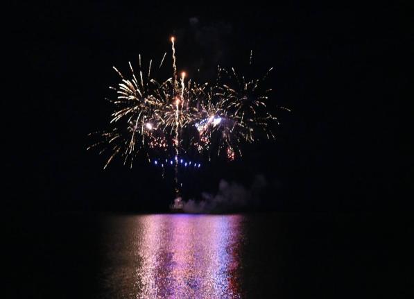 Fireworks light up the sky in Black River, St Elizabeth. 