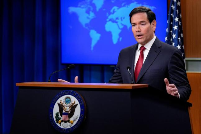 Secretary of State Marco Rubio speaks during a news conference at the State Department, Friday, December 19, 2025, in Washington. (AP Photo/Julia Demaree Nikhinson)