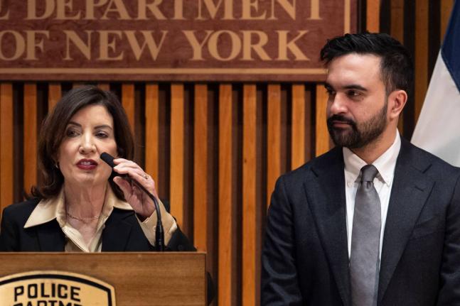 New York Governor Kathy Hochul speaks during a press conference with New York Mayor Zohran Mamdani and NYPD Commissioner Jessica Tisch, Tuesday, January 6, 2026, in New York. (AP Photo/Yuki Iwamura, File)