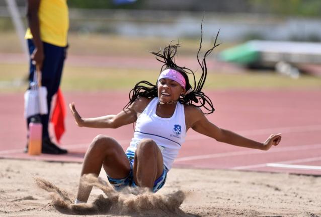 Former Mount Alvernia High School athlete Aaliyah Foster competing in the long jump at the Western Relays on Saturday, February 11, 2023 at GC Foster College.
