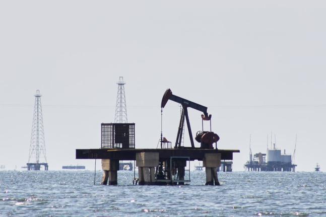An unused oil pump jack in Cabimas, Venezuela.