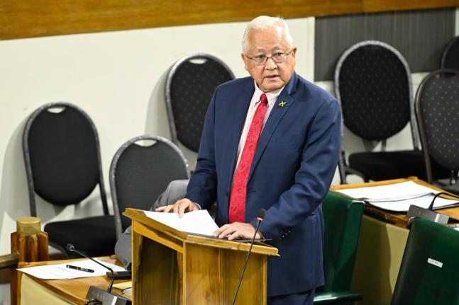 Minister of Justice and Constitutional Affairs, Delroy Chuck, delivering a statement in the House of Representatives on January 13.