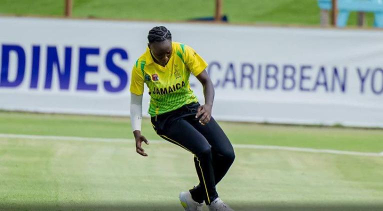 Jamaica’s women cricket team in action.