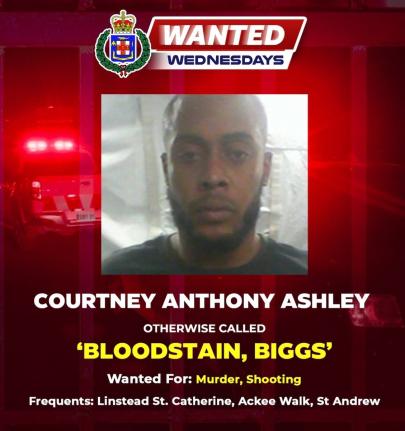 Wanted alleged gang leader Courtney 'Bloodstain' Ashley.